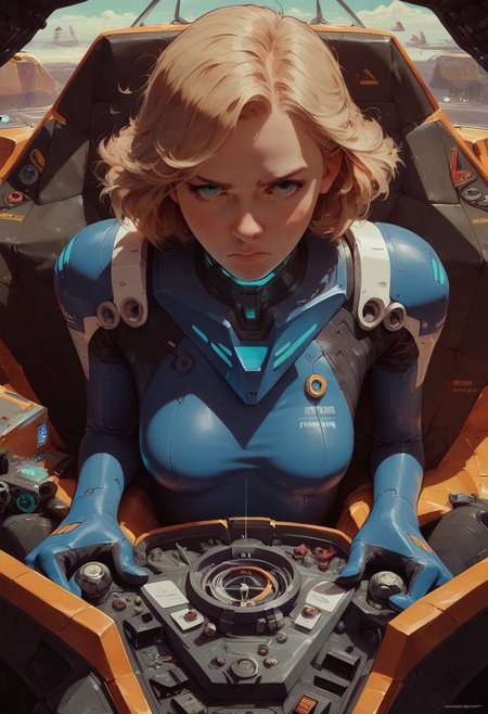 score_9, score_8_up, score_7_up, score_6_up, score_9, score_8_up, score_8, semi realistic, (serious, worry ) , Expressiveh, (super), (hourglass body, thight bodysuit:1.2), 1girl, ( solo), (look behind the viewer), (sit on seat of cockpit, piloting a spaceship, holding commands:1.5) (large shaggy covered strapped breasts, fits covered tight black outfit, covered yellow), (High speed, speed line, Hyperspace hublo, faster than light:1.6) 
looking at viewier