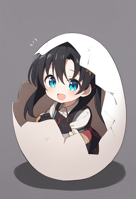 1girl,sincos, ningen mame, toosaka asagi,
hatching, open mouth, white background, smile, eggshell, simple background, chibi, blush stickers, in container, <lora:hatching_XL_v1:0.8>
best quality, very aesthetic, absurdres,