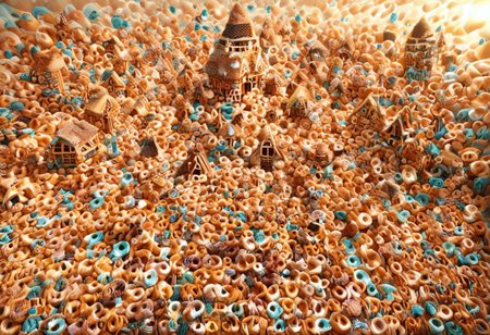 d0nu71f13d, made of doughnuts, Honeycomb Morph, honeycomb, Cliff House