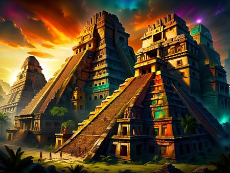 <lora:CulturePunkAI_1Pruned:.9> TotemPunkAI Maya  city  Highly detailed, amazing, Impressive lighting, vibrant colors, Ultra Realistic, High quality, Highly detailed, trending on artstation