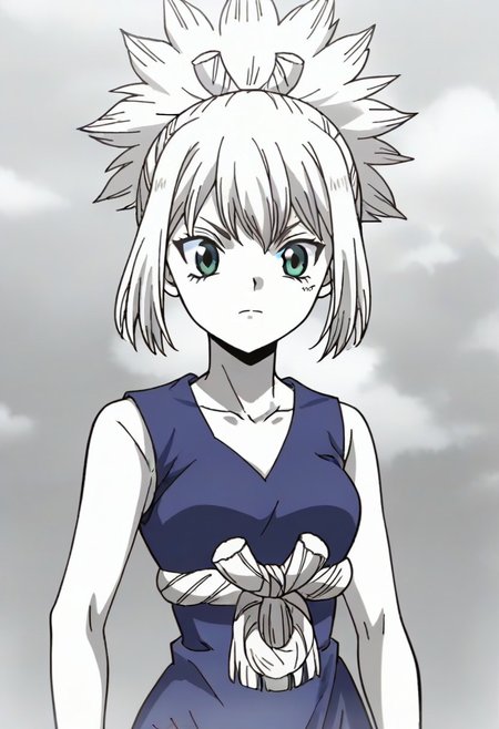 source_anime, cowboy shot <lora:KohakuDrSton3:0.9> kohaku, blond,,