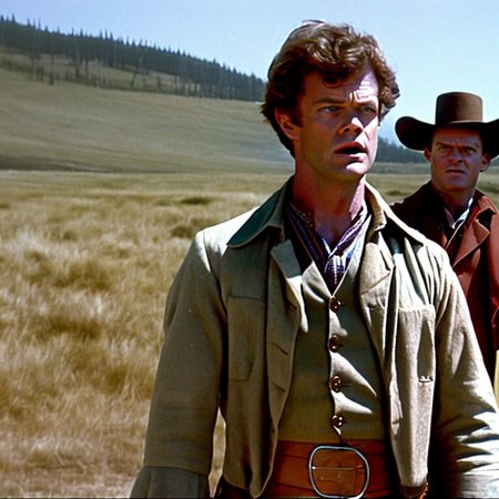 (Jack Quaid:0.8) starring in a 1968 film about a house on the Prairie  Cinema768-Analog directed by del toro