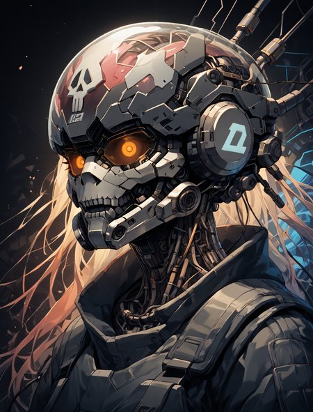 <lora:SDXL_neg4all xl v9.1:1>, score_9_up, score_8_up, score_7_up, (abstract:1.3), (retrofuturism:1.3), (neon led full helmet), wires, cables, metal skull, bust,  (geometric brush), (wireframe environment:1.3), cybernetic skinsuit, led accessories, (colorful angular interference1.4), right angles, polygonal noise layer, (triangular interlaced border), geometric distortion on image borders, lineart, creative image, high contrast,  <lora:Sinozick_Style_XL_Pony:1>