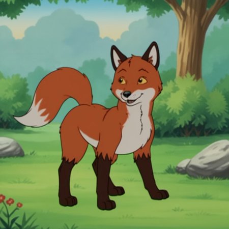 score_9, score_8_up, score_7_up, score_6_up, score_5_up, score_4_up, source_furry, foxfrnkln, semi-anthro, male, fox, red-orange fur, yellow sclera, black eyes, outside, standing, all fours, in a forest