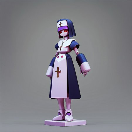 score_9, score_8_up, score_7_up, score_6_up, score_5_up, score_4_up, source_anime,  neutranun, robot,standing,full body,nun,cross,