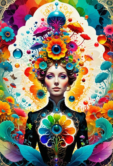 Ambrotype, silhouette, Kinemacolor, Stippling, Color splash, Botanical artwork, Aestheticism,  beauty, Grayscale, Lens Flare, psychedelic colors, Steampunk Art, creative, surreal, quality, enchanted, Jed-Splash, colourful,  <lora:ColourfulStyle:0.7>