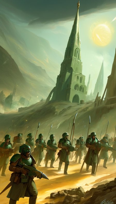 ethereal fantasy concept art of Astra militarum, scenery, detailed background, masterpiece, best quality, high quality, absurdres <lora:astra_militarum_xl_v1:1> . magnificent, celestial, ethereal, painterly, epic, majestic, magical, fantasy art, cover art, dreamy