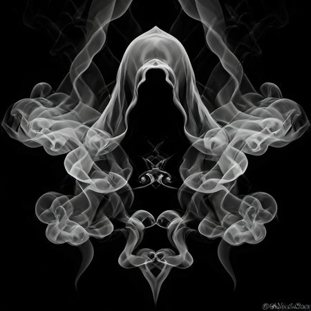 smokeart, assassin, black background, smoke, simple background <lora:Smoke_Art:1>