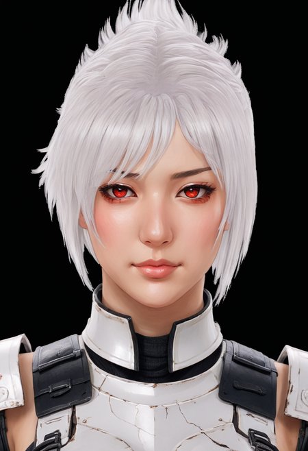 photo, scenery, realistic,
NN_R,
 solo, frontview, close-up shot, upper body,
 1girl,
 riven, human, red eyes, white hair, short hair, folded ponytail, white mark on cheek,
 medieval armor,
 looking at viewer, 
 <lora:Riven_Noxian_Nights__SDXL1.0__v.1:1.2>