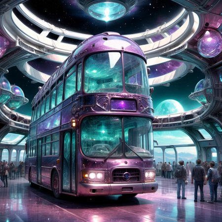 ((best quality)), ((masterpiece)), ((realistic,digital art)), (hyper detailed),DonMC3l3st14l3xpl0r3rsXL  Bus Terminals, Fiberglass, Outdoor Chandeliers, Flame Lights, tech, scifi, futuristic , 8K, HDR,  <lora:DonMC3l3st14l3xpl0r3rsXL-000007:1>