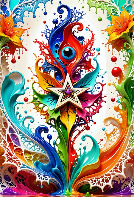 still life art , Organic architecture, star, flowing forms, earthy materials, flora, grace, epic, dynamic, holy, very inspirational, modified, radiant, complimentary colors, Jed-Splash, colourful, <lora:ColourfulStyle:0.7>