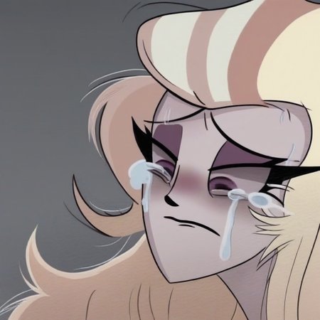 lilith, purple eyes, half-closed eyes, crying