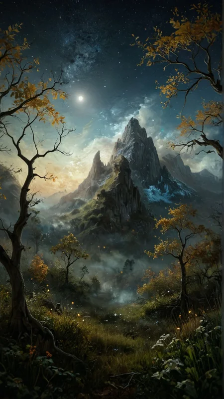 masterwork Oil painting, landscape of a In this captivating painting, the snow-capped peak of Montserrat stands tall against a backdrop of dense forest. The leaves rustle gently in the breeze, and a gentle wind blows through the trees. Moon in the night, colorful art, [by Eilif Peterssen, James Gurney:13], L USM, Single Color, flowing, cinematic perfect intricate stunning fine detail, positive emotional, contemporary 
(masterpiece, award winning artwork)
many details, extreme detailed, full of details,
Wide range of colors, high Dynamic
 <lora:Abandoned:0.7>
 <lora:sss:0.8> <lora:WildcardX-XL-Detail-Enhancer:0.9> <lora:zavy-bcklt-sdxl:0.4> 
<lora:ral-mtclniscp-sdxl:0.7> ral-mtclniscp