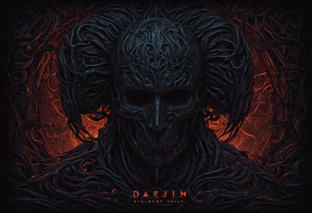 a beautifully movie poster with the title "darkdjm" in bold. illustration in darkdjm style, featuring intricate details, rich colors, and dynamic lighting that enhances depth and mood
