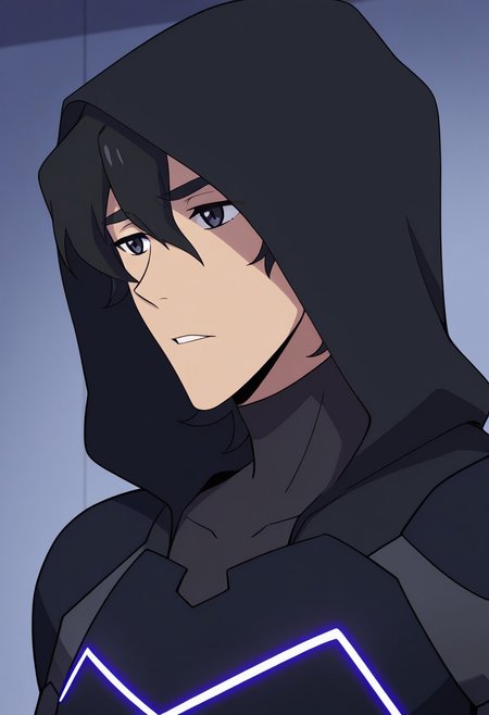 masterpiece,best quality,amazing quality, source_anime, 
keithvld, 1boy, male focus, solo, black eyes, black hair, marmora armor, black armor, turtleneck, hood, neon trim, hood up, portrait, parted lips,