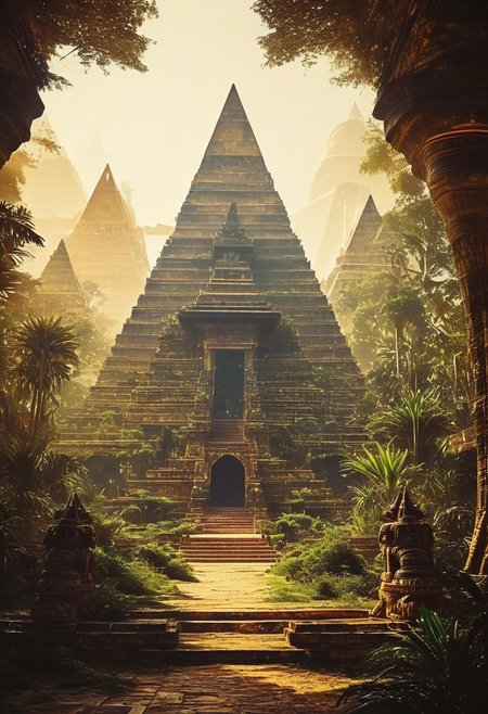 BREAK 
Hyper-realistic image of Wat Samphran, The Dragon Temple in Thailand, with intricate dragon sculptures, lush greenery, and a serene atmosphere. Detailed architecture, vibrant colors, and realistic textures. 4k resolution, trending on Artstation, fantasy vivid colors.
()Hyoer Realistic:2.0)Polaroid picture 
an image of Ancient Egyptian pyramids, bathed in golden light, as a shimmering portal materializes beneath. The portal's iridescent glow illuminates the desert sands, beckoning travelers to enter. Capture the contrast between the ancient structures and the (futuristic, utopian universe within, teeming with lush vegetation, gleaming spires, and hovering spacecraft. Incorporate a sense of wonder and discovery, as the secrets of the pyramids unlock a gateway to a brighter, intergalactic future: 2.1)
BREAK