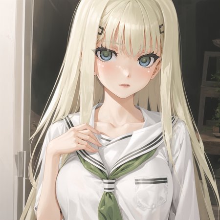 1girl, Kannagi Yuuri, green eyes, ((red serafuku)), (((((upper body))))), 
 <lora:Kannagi Yuuri-000015:0.6>