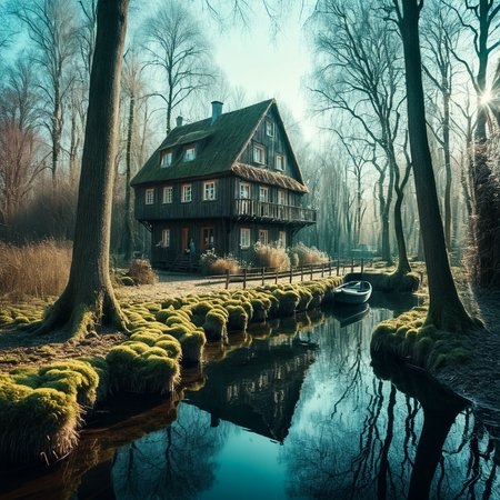 (((In a forest with Spreewald Biosphere Reserve in the background))), Surreal Dreamscape, Muted Tones, 4k Intricate Detail, Shot on Olympus, 90mm photo, Soft Focus, Dreamlike Quality, Letterbox, Otherworldly, Whimsical, Grainy, Soft Texture, High Key Photography, Soft Lighting, Surreal Feel, Dreamy Ambiance, Emphasizing Imagination, Creating Wonder, Evoking Dreams, Visual Fantasy, Artistic Technique, Soft Lighting, Dreamlike Concept, Imaginative Styling, Surreal Visual, Dreamy Story, Intricate Surrealism, Fantasy Landscape, Editorial Dream, Gentle Lighting, Dream Emotion, Imaginative Creativity <lora:add-detail-xl:2> <lora:Cosine_freck:1>