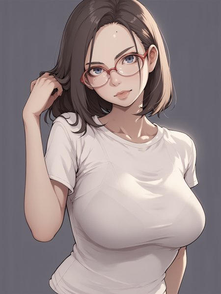 score_9,score_8,score_7,score_6,1girl,looking at viewer,nude,large breasts,tight shirt,portrait,<lora:inaPonyXL01_100e_8x1:1>,