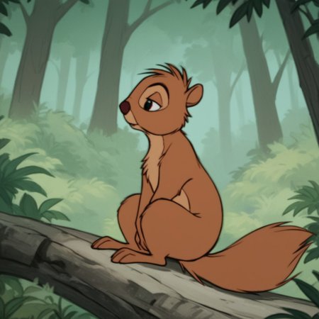score_9, score_8_up, score_7_up, score_6_up, score_5_up, score_4_up, source_furry, squirrelArthur, feral, male, squirrel, brown fur, squirrel tail, forest, sitting, in the grass