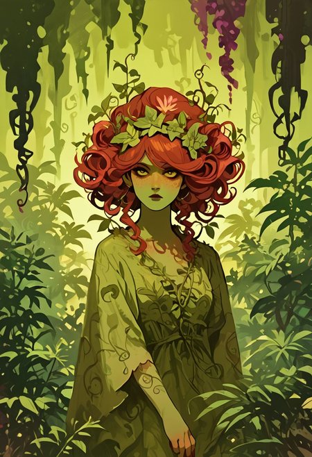score_9, score_8_up, score_7_up, score_6_up,  fl4ttr1p,
Poison Ivy, 1girl, solo,