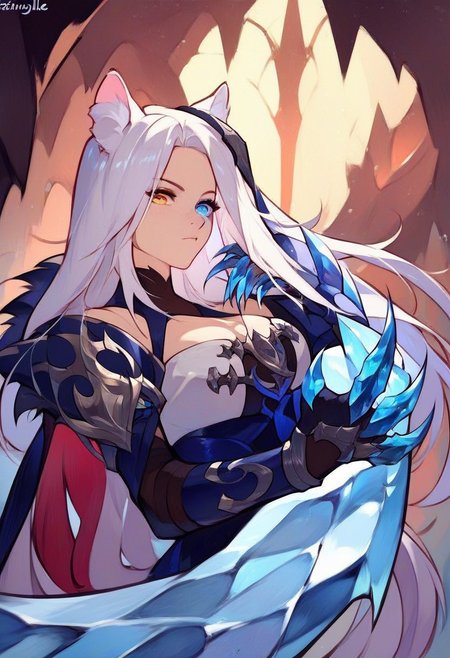 <lora:e7_Peira_-_Pony:0.85> e7 Peira, heterochromia, ice metal claws, inside a dark cave <lora:[GP] somethingweird [Pony XL]:1> close-up, score_9, score_8_up, score_7_up, score_6_up, score_5_up, score_4_up, hd, (ultra hd quality details), 8K