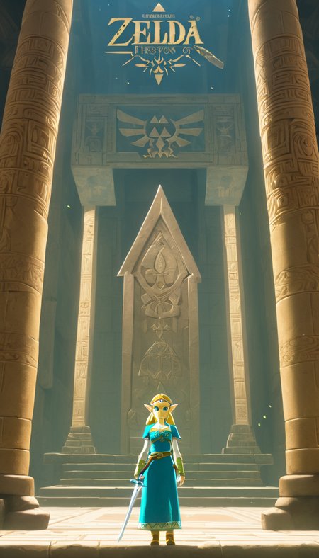 Cinematic scene, Princess Zelda <lora:zelda_v0.0.1:0.5>, temple, detailed background, masterpiece, best quality, high quality, absurdres