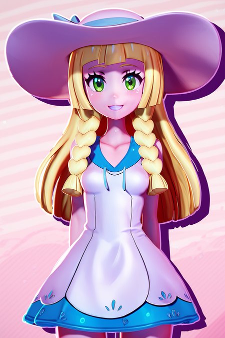 score_9, score_8_up, score_8, medium breasts, (curvy), cute, eyelashes,       BREAK, , BREAK, zzlillie, long hair, braid, sun hat, white headwear, collarbone, sleeveless dress, white dress, <lora:Lillie_PonyXL:0.8>,, <lora:Zy0n7_PDXL:1.0>, , BREAK,  smile, looking at viewer, cowboy shot,  embedding:zPDXL, Expressiveh, <lora:SDXLFaeTastic2400:0.5>,  <lora:Expressive_H-000001:0.4>,