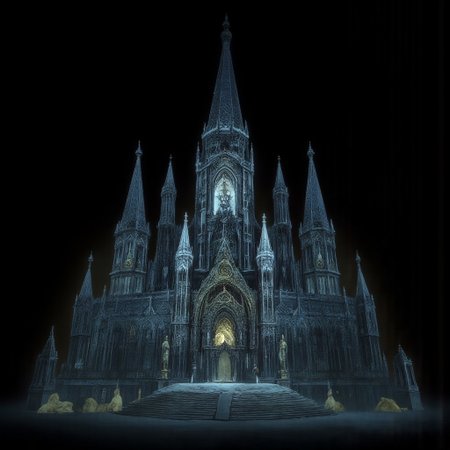 A Medieval castle with elderscrolls inspired aestetics and legend of zelda
Set against a solid dark black color background to emphasize its unsettling unnatural form that emphasizes its silhouette. The medium is not a traditional painting or illustrative medium like watercolor or ink but rather a digital 3D rendering.
MikeFranchinastyle, d4artstyle, d4concept, , bbstyle,, horror theme,, zbrush, ZBClay model of a gray sculpture, 1990's, 1990's style