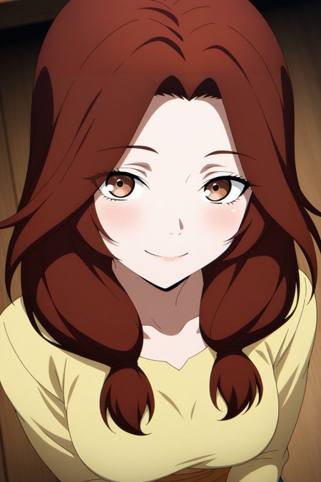 masterpiece, best quality, amazing quality, very aesthetic, absurdres, ultra detailed,
<lora:il_contrast_slider_d1 (ЦВЕТ КАРТИНКИ):-0.8>
<lora:Alice Leywin:0.8> alice_leywin, 1woman,
portrait, smile,
view from above, body is visible, medium breasts are visible from under the shirt,,