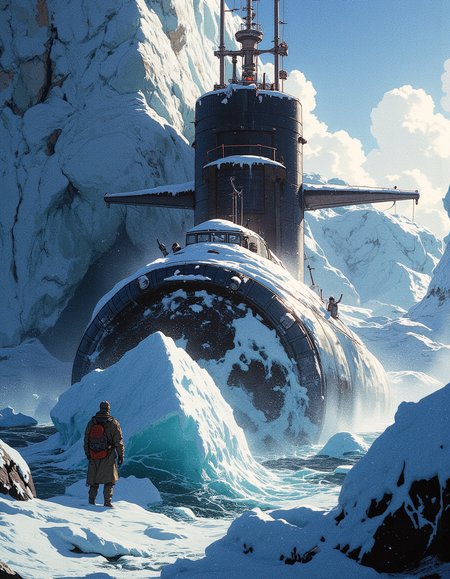 masterpiece, The Arctic. A huge submarine. It floats out from under the ice, breaking through the thick white ice. Blocks of ice rise, ice breaks, snow and splashes of water fly up, the huge captain's cabin of the submarine rises above the endless snowy surface of the Arctic Ocean. Epic., . In motion, expressively..

 
Depth of field, masterpiece., Hasselblad 500C camera, 20mm medium-format film. full body. An otherworldly atmosphere, Mysticism.


. (An otherworldly atmosphere).


mythp0rt, InCase Style. (in motion, blur in motion).

nigiex.   
.  

 
Depth of field, masterpiece., Hasselblad 500C camera, 20mm medium-format film. full body. An otherworldly atmosphere, Mysticism.




 (Depth of field), low saturation,detail. mythp0rt Stylish, charismatic.

(depth of field)
mythp0rt,

nigiex.  
















