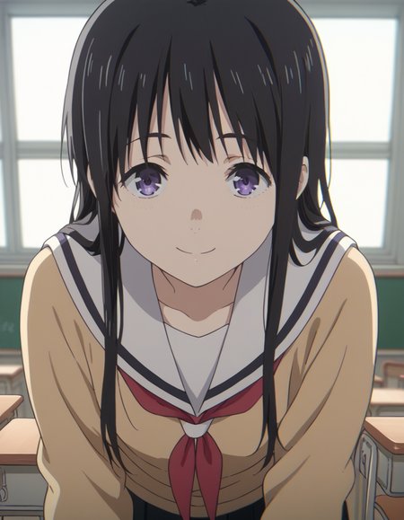 score_9, score_8_up, score_7_up, source_anime,
naokaueno, <lora:naoka-ueno-movie-ponyxl-lora-nochekaiser:1>,
naoka ueno, long hair, bangs, black hair, purple eyes,
school uniform, serafuku, cardigan, sailor collar, skirt, black skirt, pleated, neckerchief, red neckerchief,
indoors, classroom, smile, bent over,
looking at viewer, solo, cowboy shot, dutch angle,