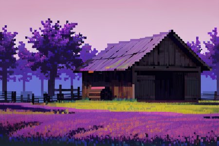 (otherworldly), highly insanely detailed, masterpiece, top quality, best quality, highres, 4k, 8k, RAW photo, (very aesthetic, beautiful and aesthetic), farm, fields, barn, fence, fantfa, <lora:FantasyFarm-10:0.7>, 
1girl, 
(soft lavender hair ), 
(pure magenta background,transparent background),âââ
