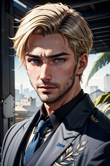 Master piece, highest quality, highest possible OverallDetail, semirealistic,  blue eyes,
Create an elder of a cultivator sect.
The character looks like he is in his late twenties or early thirties. He is handsome.
He has blond kempt short hair. 
His eyes are blue. Detailed face.