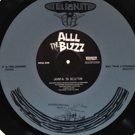 (two tone 7" record:1.3), record is called "ALL THE BUZZ", black and white, punk, ska, 2tone, specials record, ska selector, check pattern