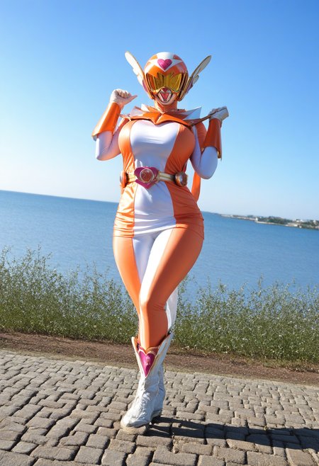 1girl,  solo. outdoors,  full body,  looking at viewer, <lora:iba_girl_pony:1>iba_girl, curvy,