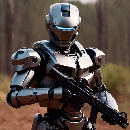 cinematic film still of  <lora:skin tone style:1> skin tone style
 <lora:detailed_notrigger:0.2>
 <lora:perfection style:0.3>
 <lora:detailed:0.1>
 <lora:Reactive armour style:1> Reactive Armour  style
a robot with a gun and a helmet
with Reactive armor style, shallow depth of field, vignette, highly detailed, high budget, bokeh, cinemascope, moody, epic, gorgeous, film grain, grainy