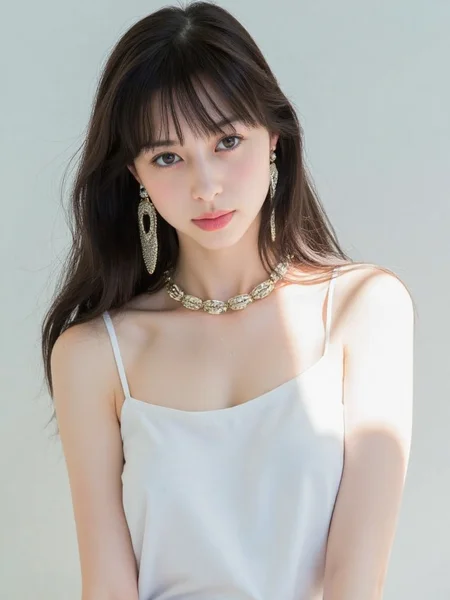 There are wonderful studio lights and various reflections,
18yo beautiful cute girl with blushing and female orgasm.skin naturally showing the texture of blood vessels and detailed pale skin,
--,
<lora:Nakajo_Ayami_f1:1>,she is Nakajo Ayami,
(Silk_cami_top:1.5),(Flowy_maxi_skirt:1.4),(Statement_earrings:1.3), She was in a bright spring day, with Japan's Mount Fuji reflected in the lake, the waves reflecting the sunlight to form light spots, which were also reflected on her face, the cherry blossoms were in bloom but the atmosphere was a bit lascivious and erotic, because she was preparing to perform in an adult film, the scene was a bit surreal.,#æåªå¯å£«å±±