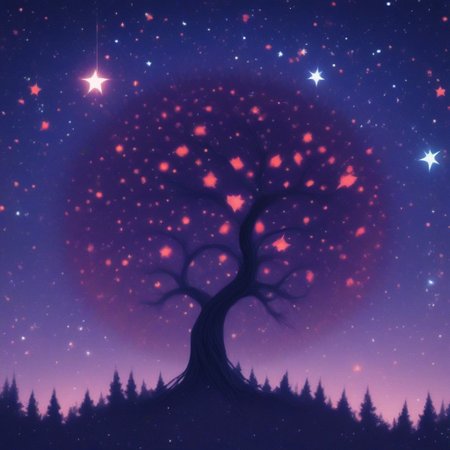 (score_9, score_8_up, score_7_up, score_6_up), abstract art, abstract art, abrstact_background, abstract, Night time, starry sky, dark lighting, Zyrnox-Exoterra Style, Horror Theme, Lovecraftian Horror, Cosmic Horror, Tree