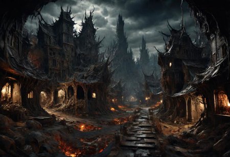 EdobHorrorLandscape,
ghst-3000, OverallDetail,
A landscape of a curse village in europe,
hopeless, nightmare, broken lights, dark ambiant,
HDR, HD textures, intricated details, 8k,
