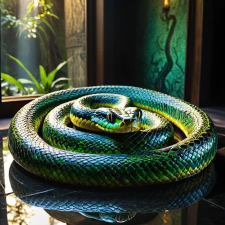 (masterpiece:1.2), (best quality,:1.2), 8k, HDR, ultra detailed, ((photorealistic)), professional light, cinematic lighting, fashion photography, ambient lighting, atmospheric effects, , magical and sinister fantasy temple of the snake god, from outside,   fixl-art