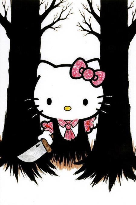 regr1 sketch 
Hello Kitty in the middle of the forest holding a knife, the atmosphere and the character looks scary, Hello Kitty is hidden by the shadows
The background is stark white.  <lora:regr1_fashion_nocap_d6a3:1.0><lora:807333227774800234:0>