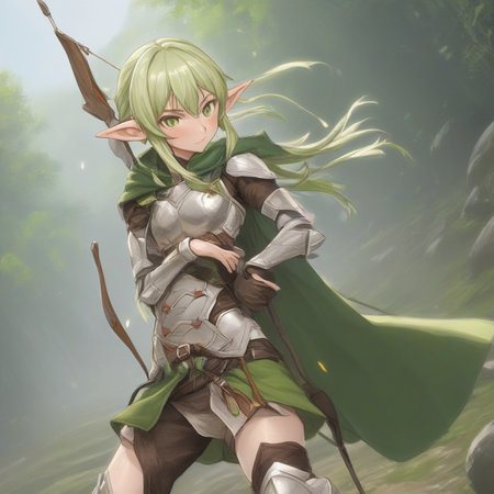High elf archer \(goblin slayer!\) <lora:high elf archer:0.75>, detailed background, masterpiece, best quality, high quality, absurdres