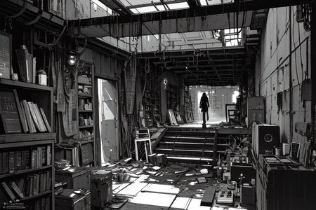 highly insanely detailed, masterpiece, top quality, best quality, highres, 4k, 8k, RAW photo, (very aesthetic, beautiful and aesthetic),  
tsutomu nihei,nihei_tsutomu,blame!,blame gakuen!,abara,TNstyle,sidonia_no_kishi,(mausoleum,sidonia \(ship\),tower,city ruins),toha heavy industries,star \(sky\),starry sky,buildings,air conditioner,walkway,mist,foggy,cables,tubes,industrial pipes,bridge,tentacles,wire,drainpipe,lantern,dystopia,destroyed,decrepit,flock,no human,open space,dark background, 
<lora:blamev2:0.6>, 
(1girl:1.3), 
solo focus, 
The messy room filled with super cluttered plants and super cluttered books,âââ