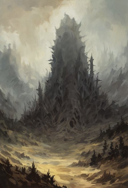 score_9, score_8_up, score_7_up, score_6_up, m4g,
detailed, landscape view, absurdres, realistic,
BREAK, background putrid swamp with murky green water and gnarled trees,
BREAK, thick fog, decaying plants, and scattered bones,
BREAK, unsettling atmosphere with dim light filtering through the mist, desolate and grim background,oil painting, traditional media, realistic,