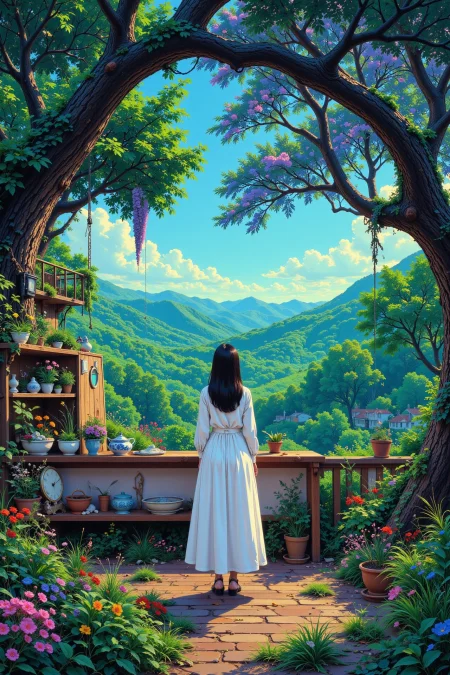 laboratory beautiful  landscape, morning, woman, very intricate, very detailed, sharp, bright, colorful, <lora:Hand v2:0.5> <lora:Anti-Blur:1><lora:Insane Detail Slider:0.25>  <lora:flux.1_lora_flyway_Epic-detail_v2:0.3> <lora:fluxenhancer:0.25> <lora:Anime_style:0.7> anime style