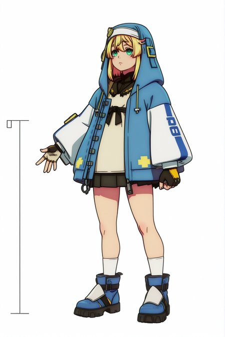 Bridget, full body, anime coloring <lora:Guilty_Gear_Strive_-_Dual_Rulers_-_Bridget_-_illustrious:0.8>