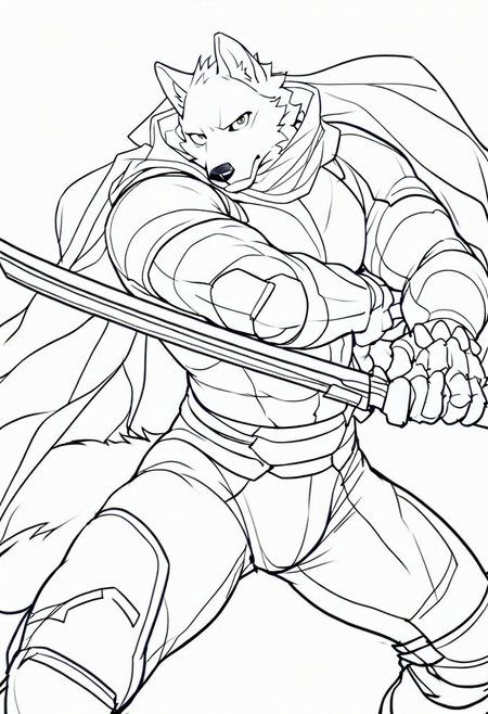 åå»å¤å¶
draft,monochrome,sketch,lineart,simple_background,white background,
(rei \(sanbonzakura\):0.8),(null-ghost:0.6),(konya karasue:0.55),(ask \(askzy\):0.7),
animification,solo,detailed background,
masterpiece,best quality,amazing quality,very aesthetic,huge filesize,
furry,male,anthro,muscular,bara,looking at viewer,
holding sword,wolf,eyes,cloak,armor,fighting stance,
<lora:Sketchpose:0.8>,