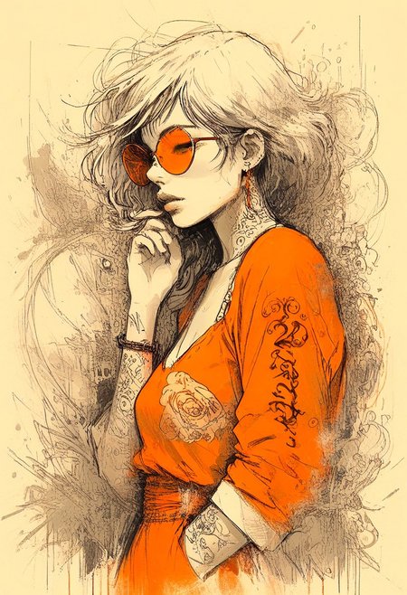 HAND CRAFTED. SCIENTIFIC PERFECTION. EXTREMELY (((EROTIC POSE))) STUDY SKETCHES. (PENCIL SKETCH and [Special Ink-drawing mode]). clean simplicity. Multi parts. DYNAMIC VIEW. DUTCH ANGLE. elusive. (((gang tattoos))). (((TEXT, characters ART))) (extremely erotic deep orange lingerie:1.5). woman at (22 years:1.5), (well-fed art student). artful. calligraphic commented. (by MANSON:1.5). (caught cheater:1.7). from behind, (ass focus:1.7). washed other persons shadow