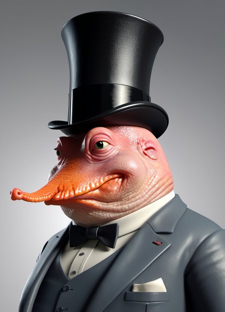 octopus with a tophat, subsurface scattering, ultra hd, 4k, high def, Photorealistic, Hyperrealistic, Hyper detailed, analog style, realistic, masterpiece, best quality, ultra realistic, 8k, Intricate, High Detail, film photography, soft lighting,  heavy shadow